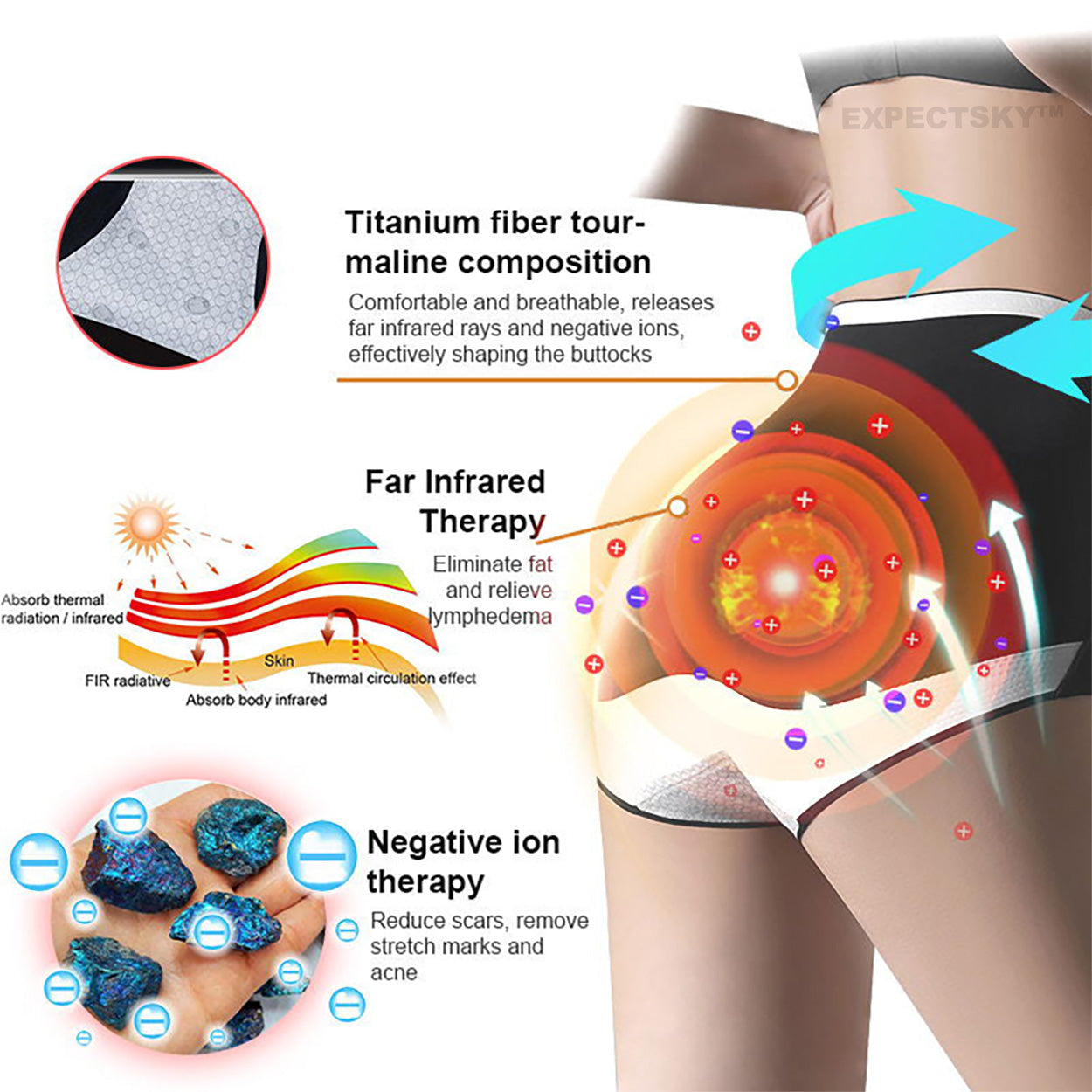Medical Grade Titanium Fiber Self-heating Tourmaline Shaping Shorts👙